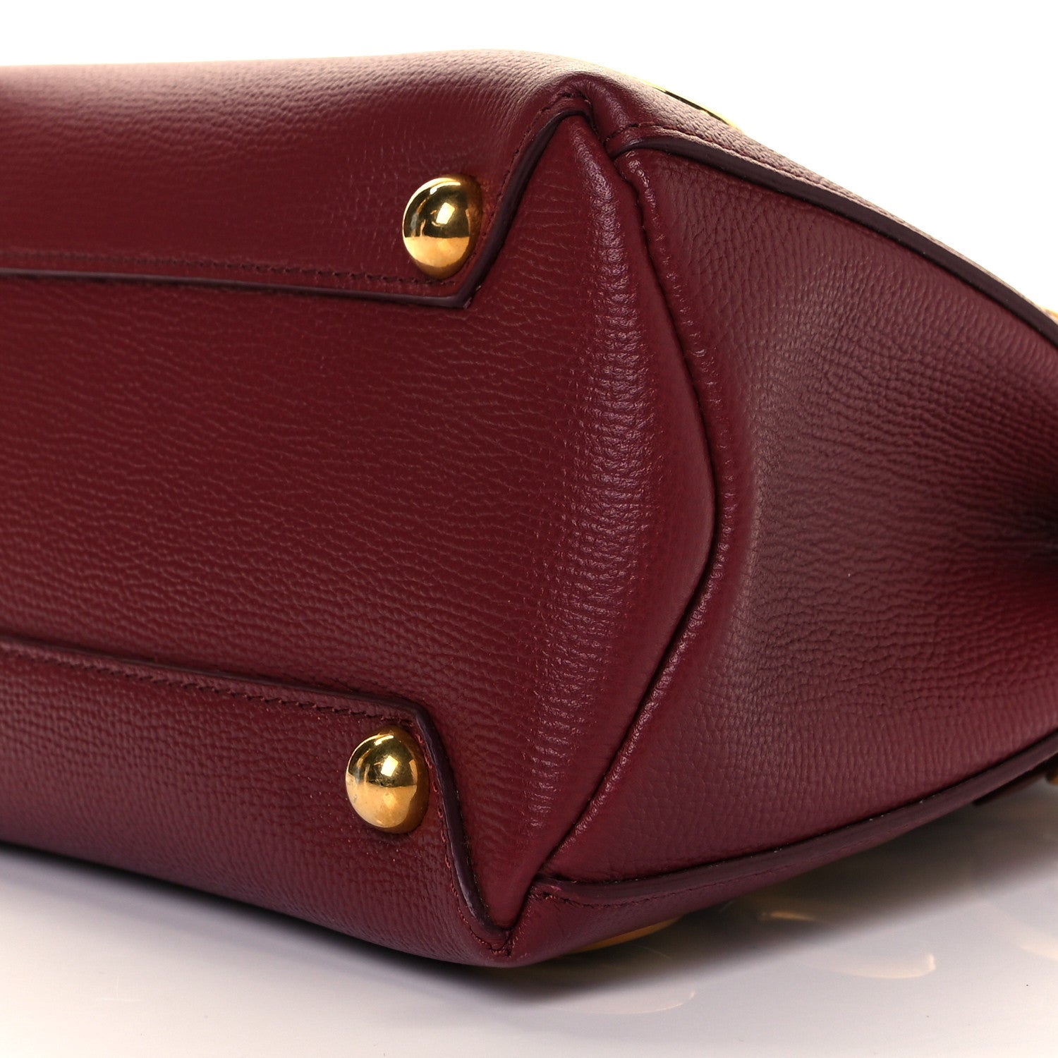 Burberry Grainy Calfskin House Check Grommet Baby Banner Tote Crimson 5 of 7
