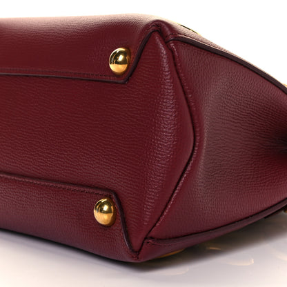 Burberry Grainy Calfskin House Check Grommet Baby Banner Tote Crimson 5 of 7