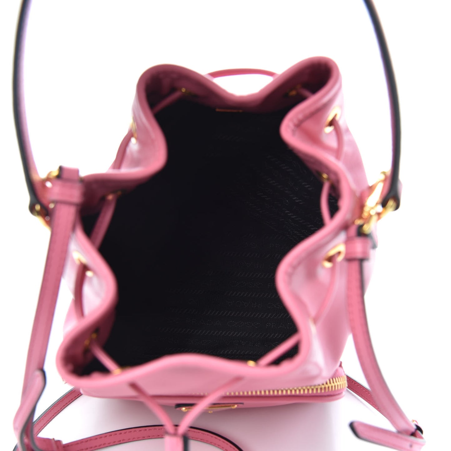 Soft Calfskin Saffiano Mini Bucket Crossbody Bag Peonia