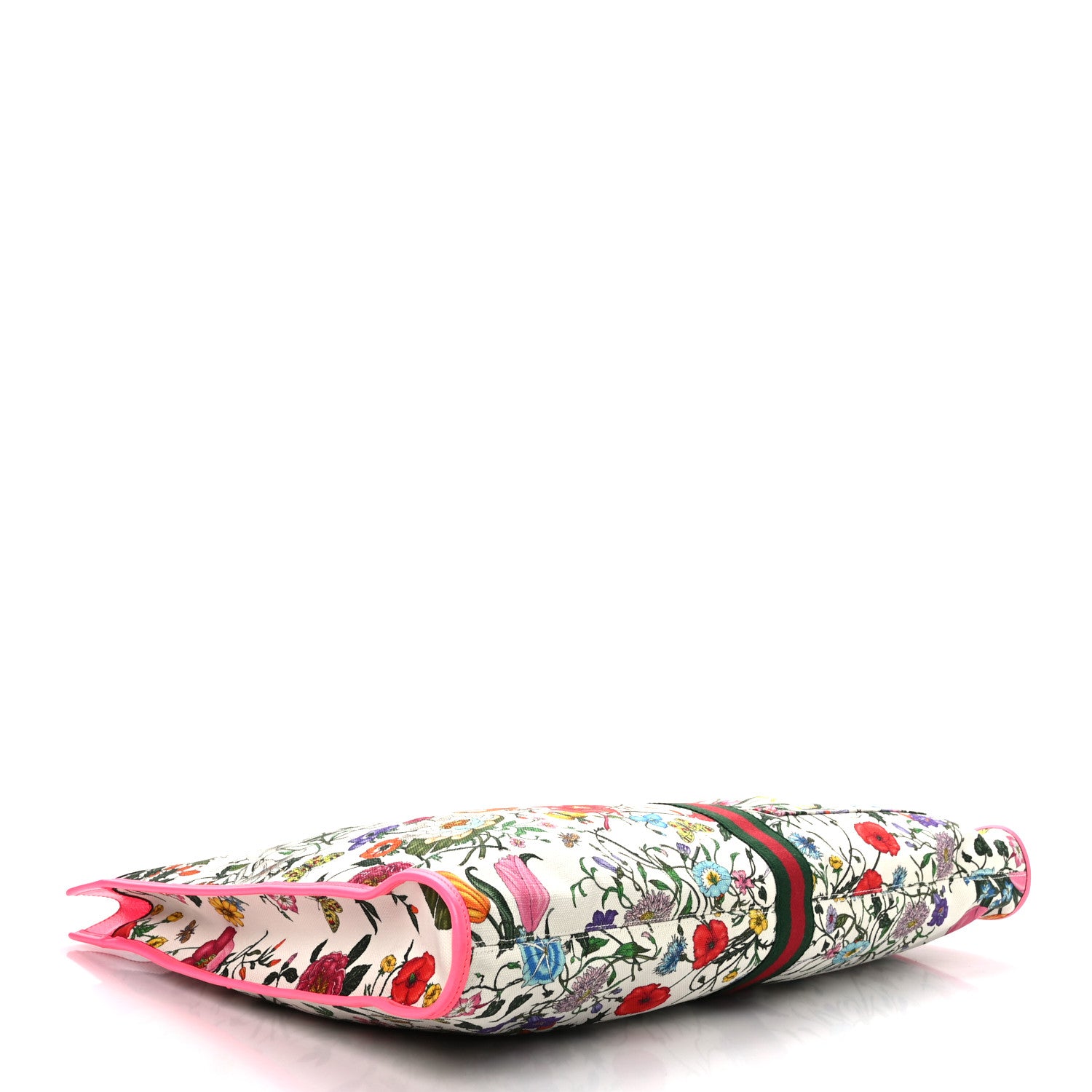 Gucci Canvas Flora Large Rajah Chain Tote White Multicolor Fuxia Fluo 5 of 10