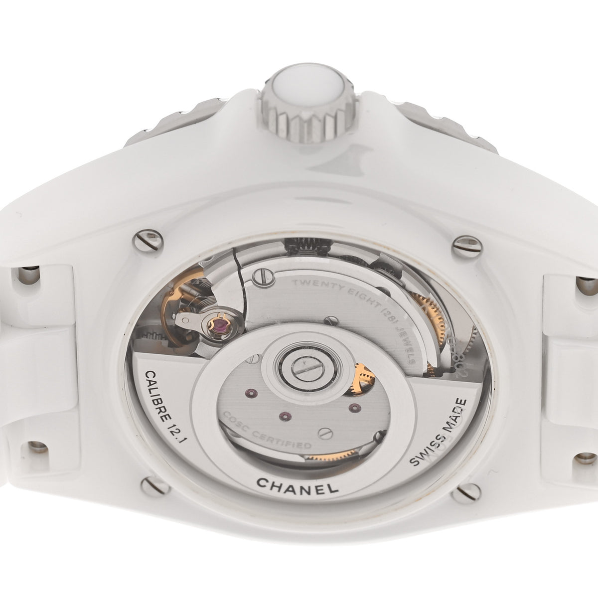 Chanel Stainless Steel Ceramic Diamond Bezel 38mm J12 Automatic Watch White 4 of 5