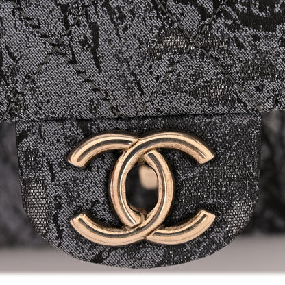 Chanel Metallic Brocade Quilted Medium Double Flap Dark Grey 10 of 10