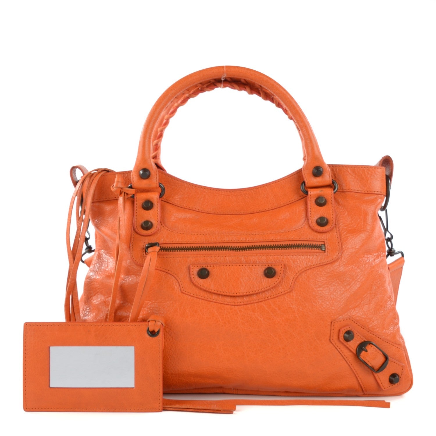 Balenciaga Agneau Classic Hardware Town Tangerine 1 of 11