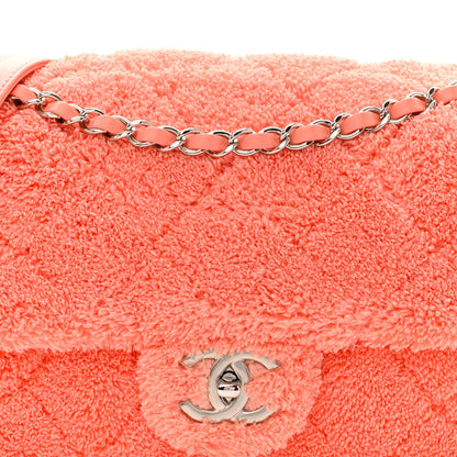 Chanel Terry Cotton Quilted Coco Beach Single Flap Pink 8 of 11