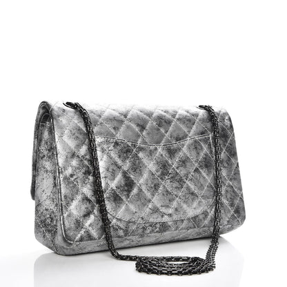 Chanel Metallic Caviar Quilted 2.55 Reissue 226 Flap Silver Black 3 of 12