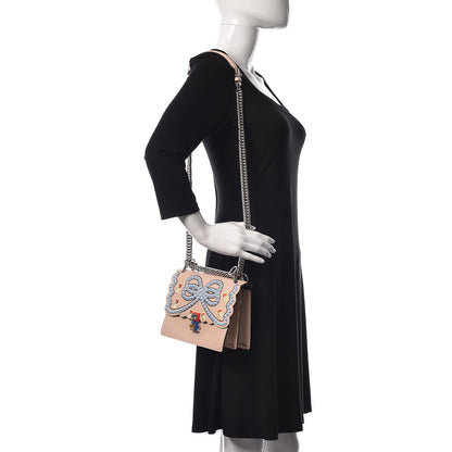 Fendi Vitello Liberty Scalloped Studded Flowers and Bows Small Kan I Shoulder Bag Plaster Multicolor 2 of 10