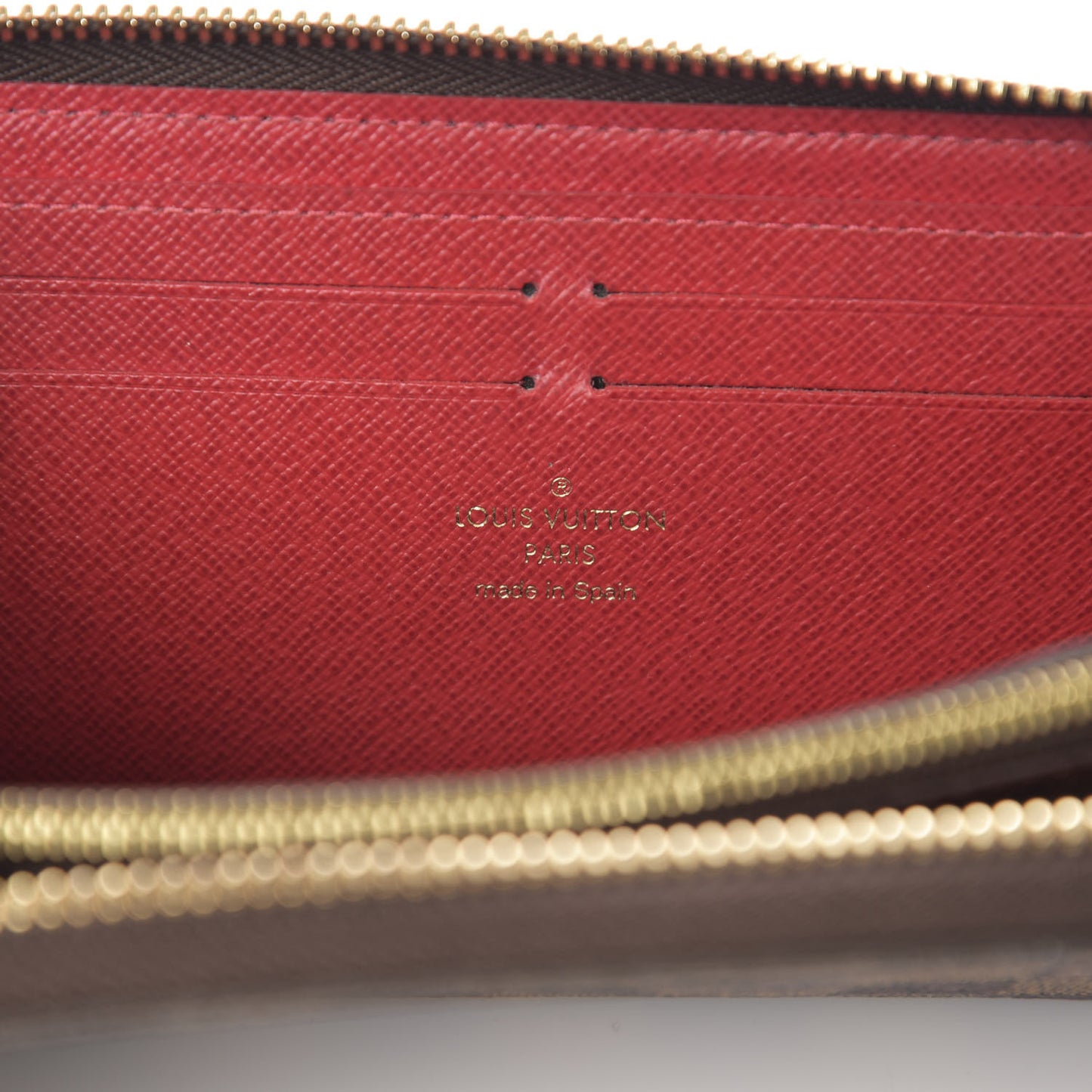 Damier Ebene Clemence Wallet Cherry