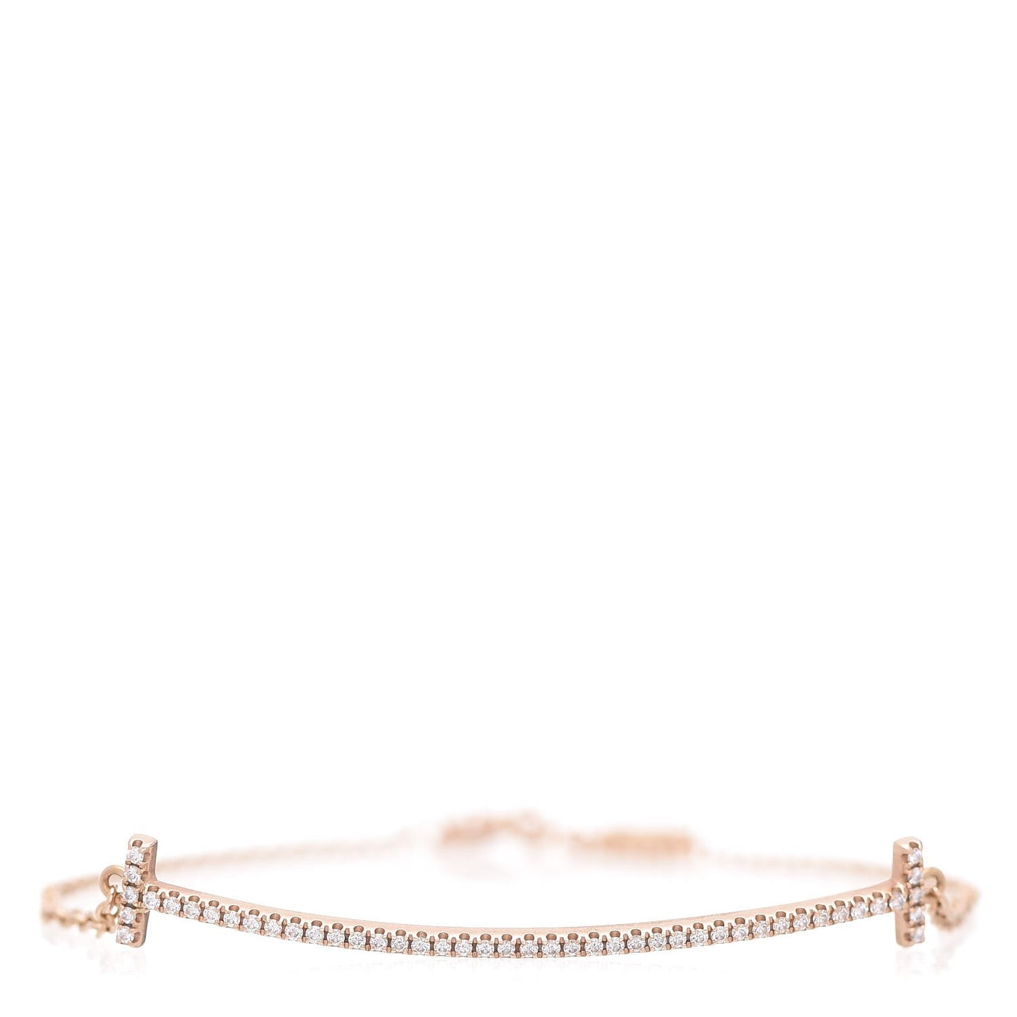 18K Yellow Gold Diamond T Smile Bracelet