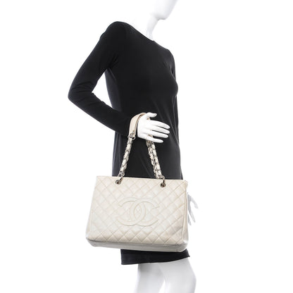 Chanel Caviar Quilted Grand Shopping Tote GST White 2 of 20