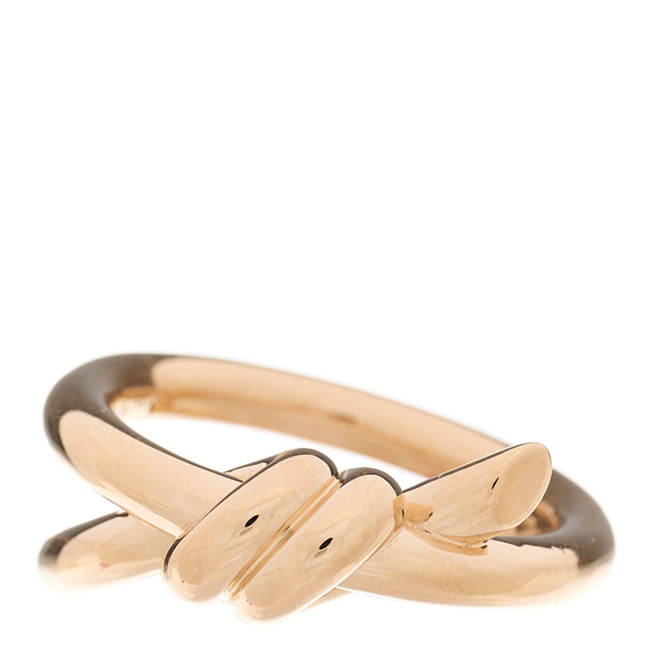 18K Rose Gold Knot Double Row Ring 50 5.5