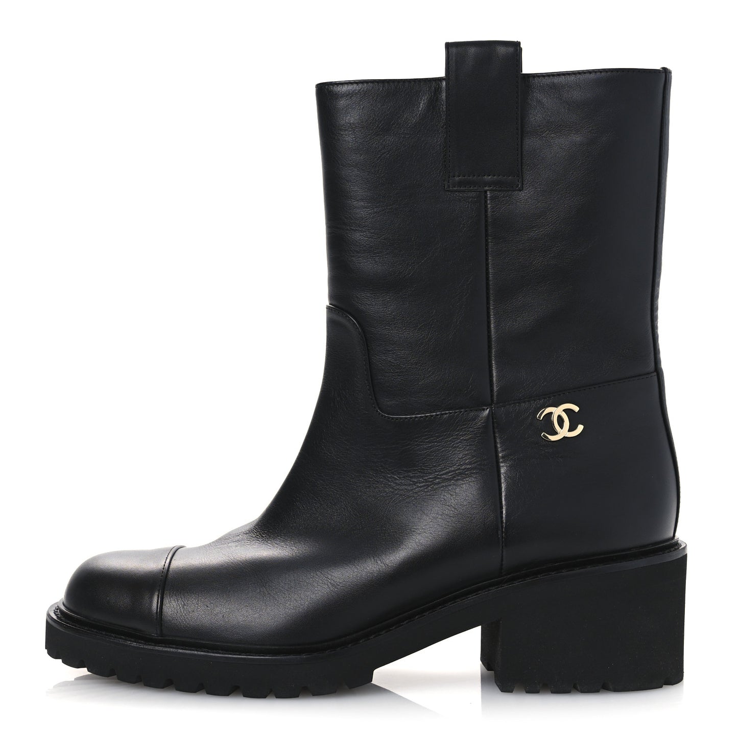 Calfskin CC Ankle Boots 39.5 Black