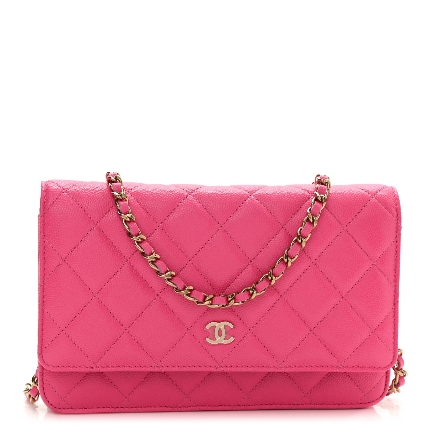Chanel Caviar Quilted Wallet On Chain WOC Fuchsia 1 of 12