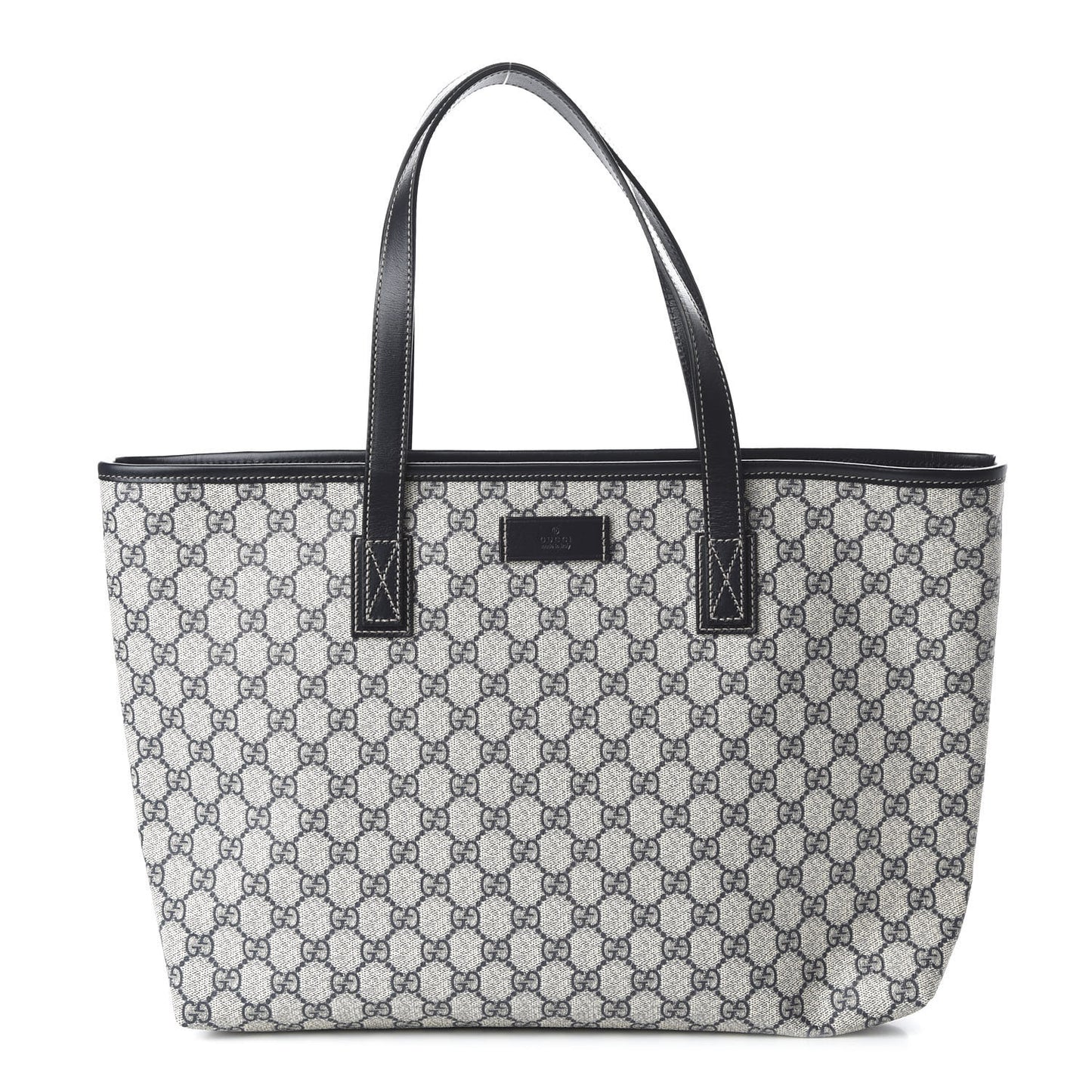 GG Supreme Monogram Medium Zippered Shopping Tote Black