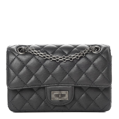 Chanel Metallic Sheepskin Quilted 2.55 Reissue Mini Flap Dark Silver 1 of 12