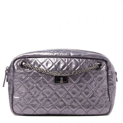 Chanel Metallic Aged Calfskin Quilted Medium Reissue Camera Case Dark Silver 1 of 9