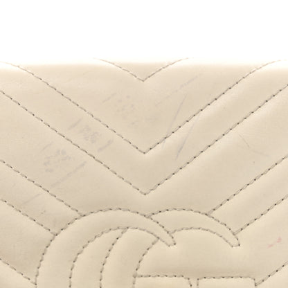 Gucci Calfskin Matelasse GG Marmont Chain Wallet Mystic White 11 of 11