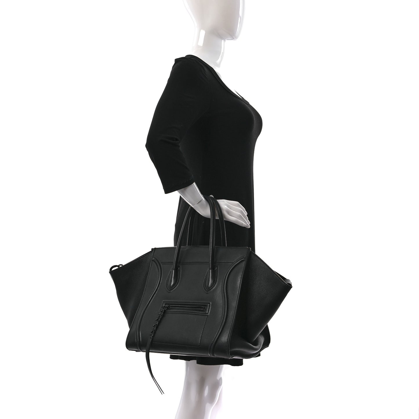 Smooth Calfskin Medium Phantom Luggage Black