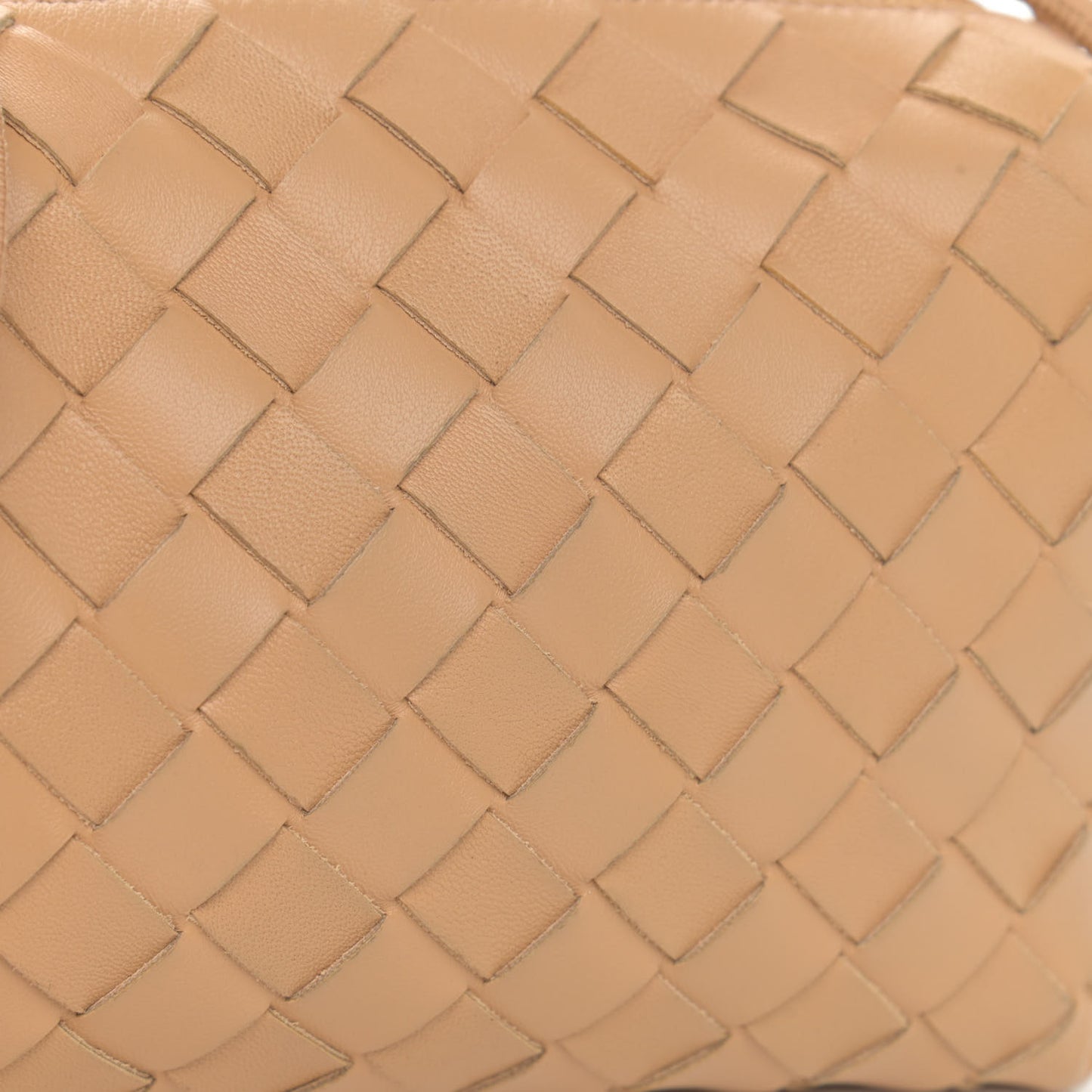 Nappa Intrecciato Mini Loop Camera Bag Almond