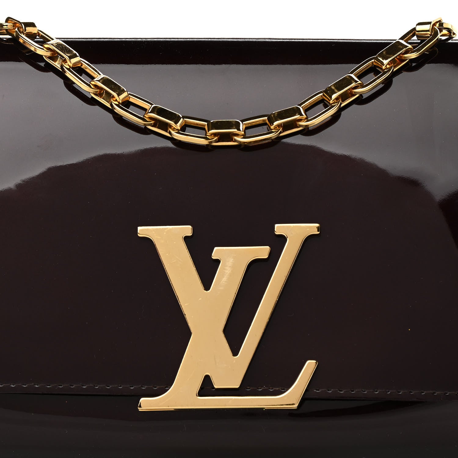 Louis Vuitton Patent Chain Louise GM Amarante 7 of 11