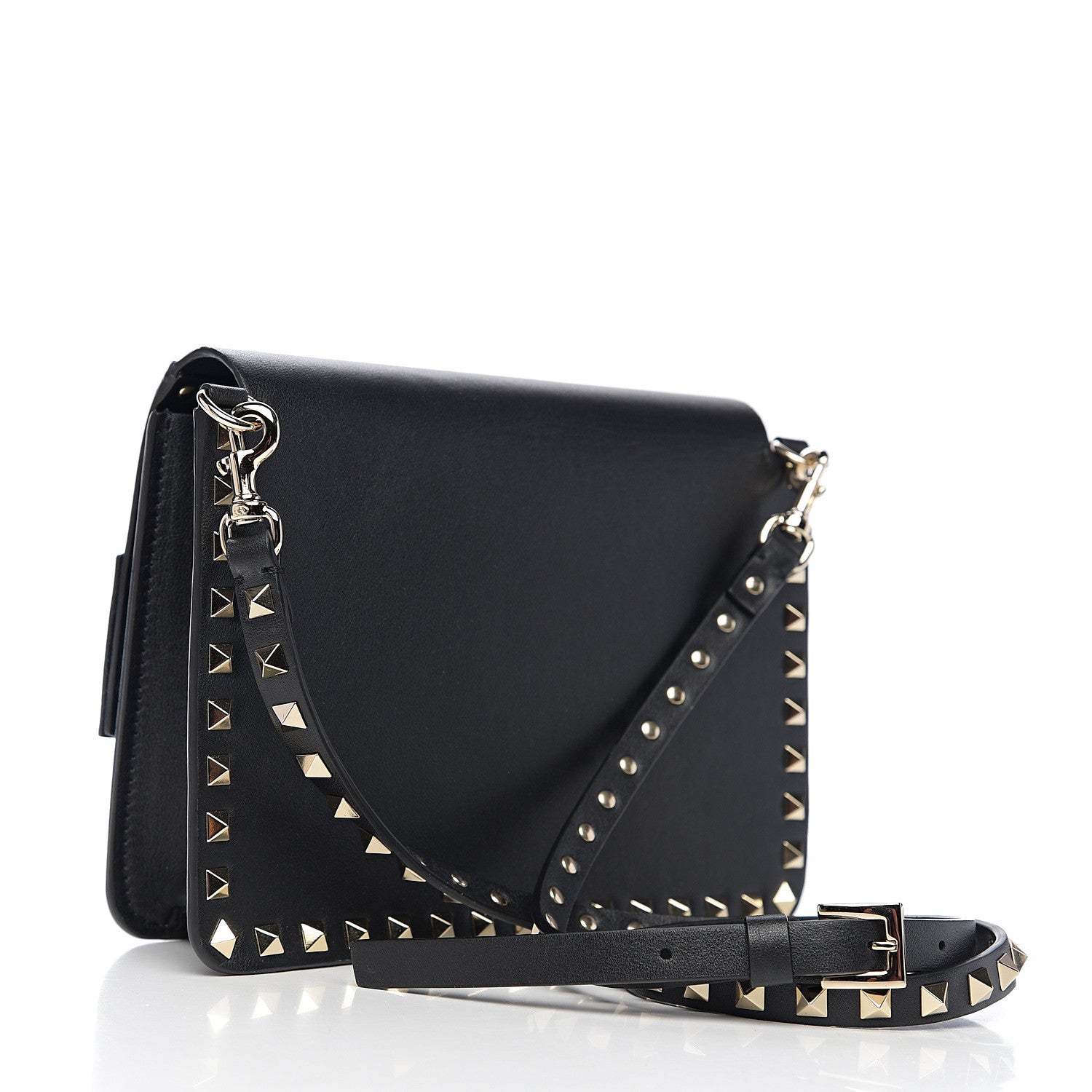 Valentino Garavani Vitello Rockstud Side Slip Crossbody Black 2 of 8