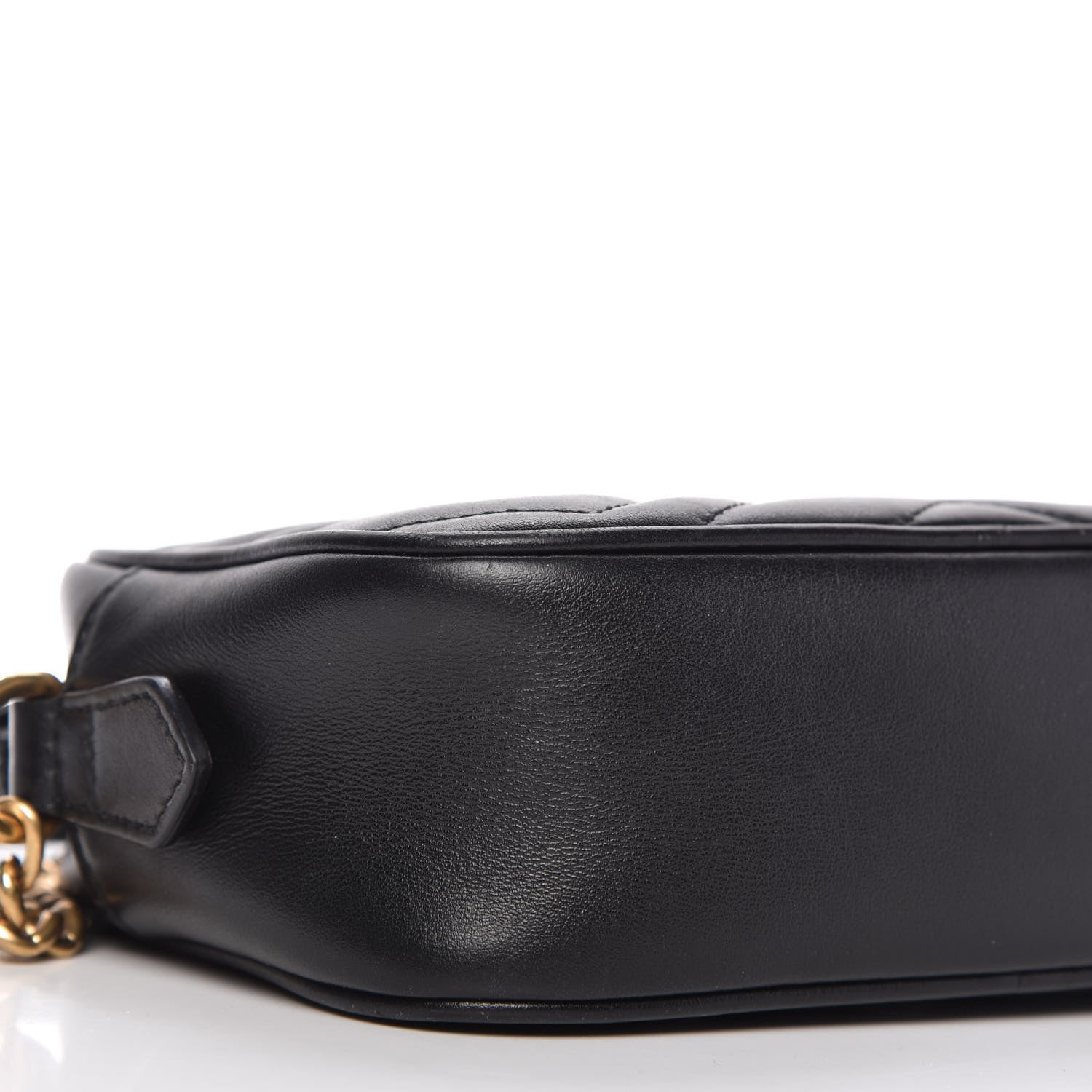 Gucci Calfskin Matelasse Mini GG Marmont Chain Shoulder Bag Black 6 of 10