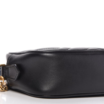 Gucci Calfskin Matelasse Mini GG Marmont Chain Shoulder Bag Black 6 of 10