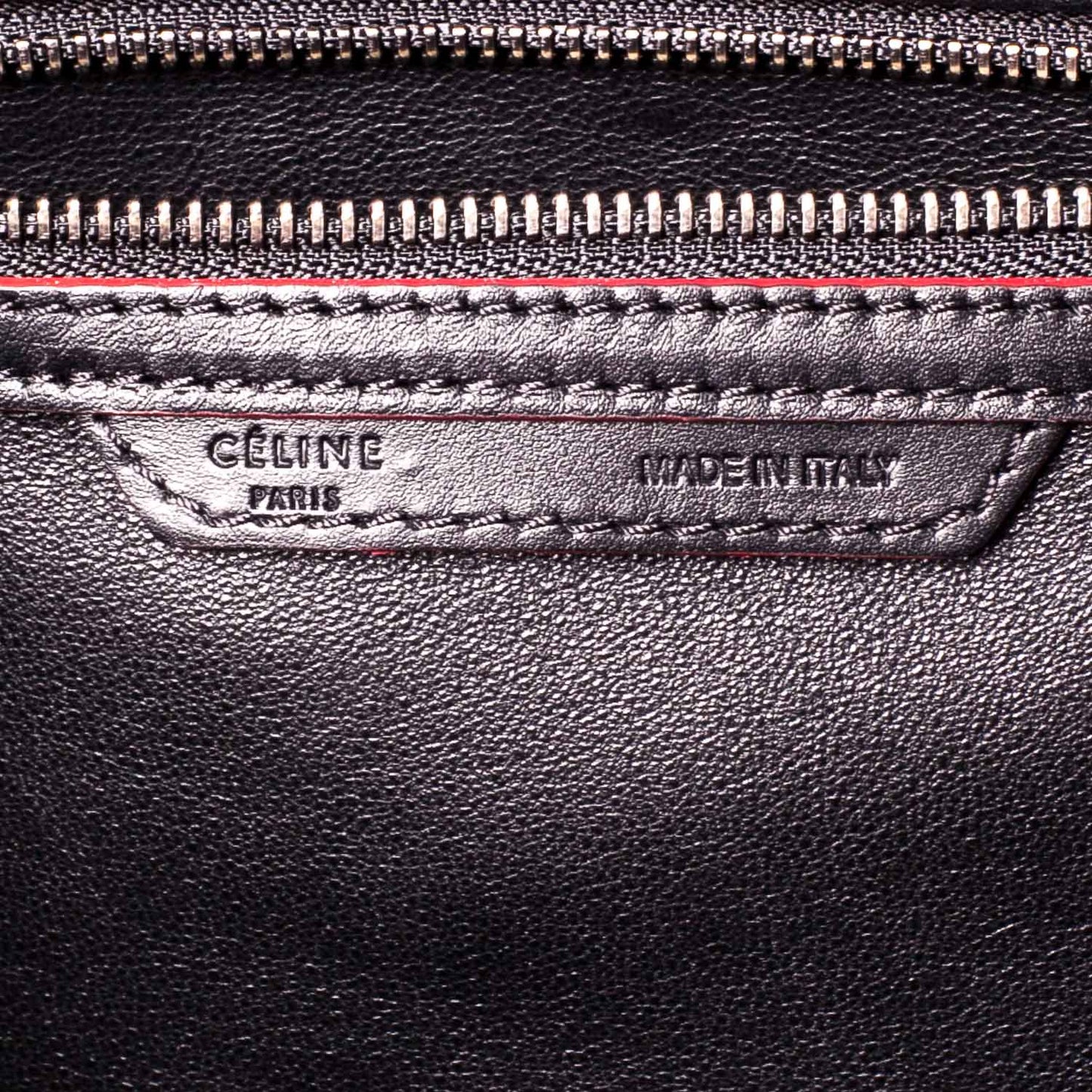 Smooth Calfskin Mini Luggage Black w Pink Trim