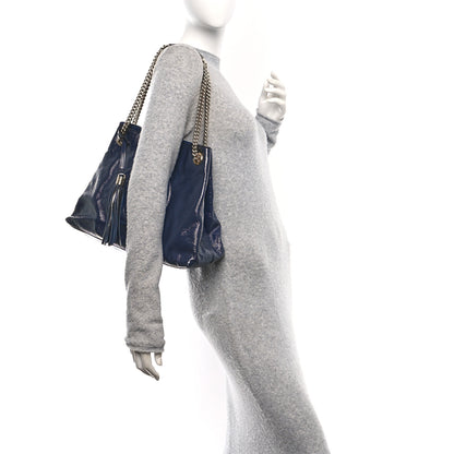 Gucci Vernice Naplack  Medium Soho Chain Shoulder Bag Uniform Blue 3 of 19