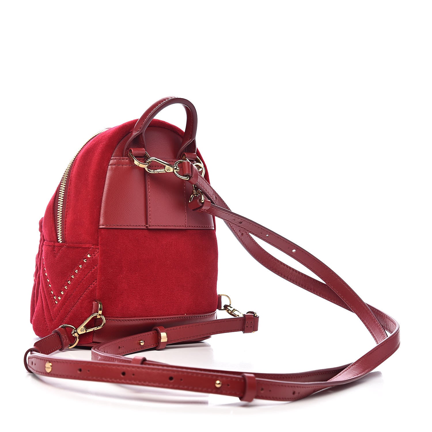 MCM Velvet Swarovski Crystal Bebe Boo Backpack Viva Red 3 of 10