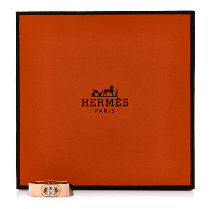 Hermes 18K Rose Gold Diamond PM H D'Ancre Ring 51 5.75 5 of 5