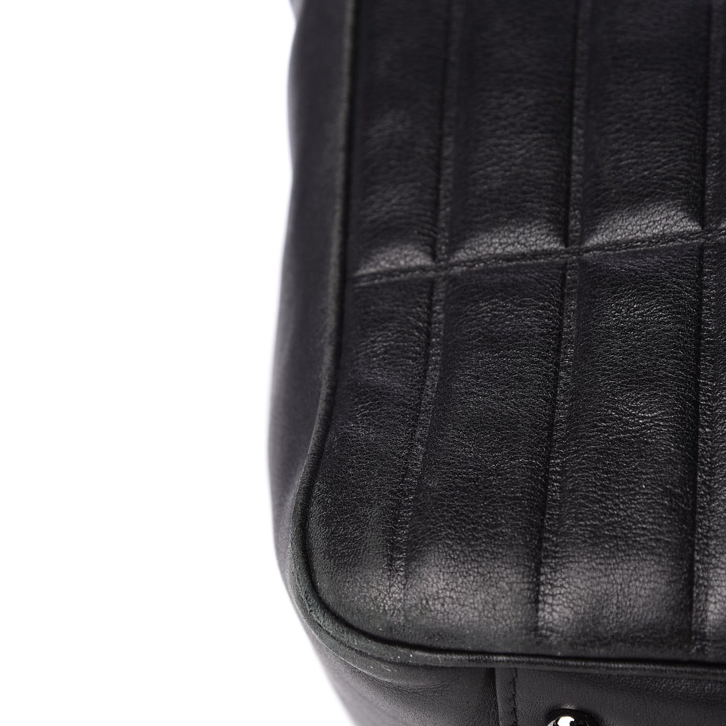 Calfskin Vertical Quilted Lax Shoulder Bag Black