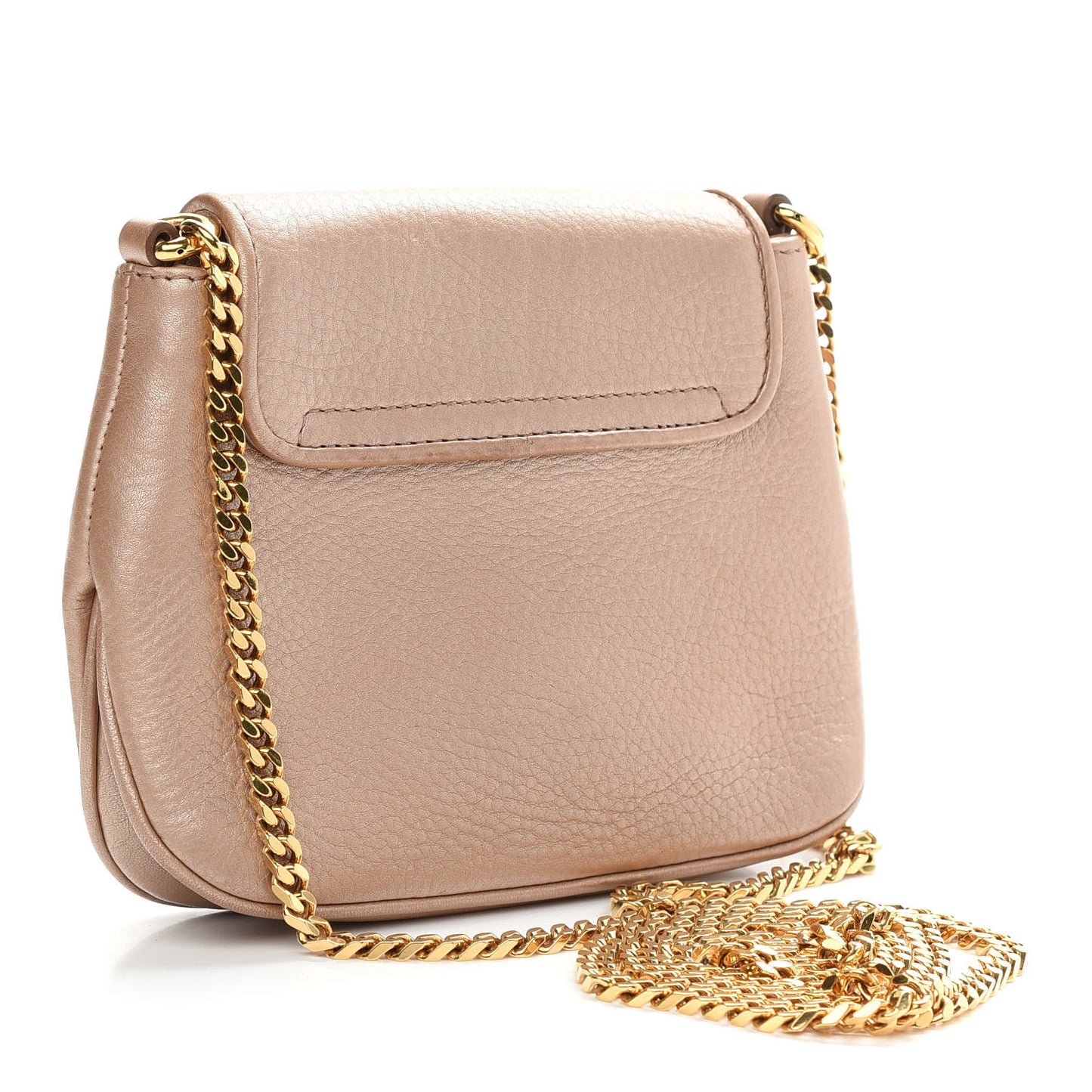 Pebbled Calfskin Small 1973 Chain Shoulder Bag Champagne