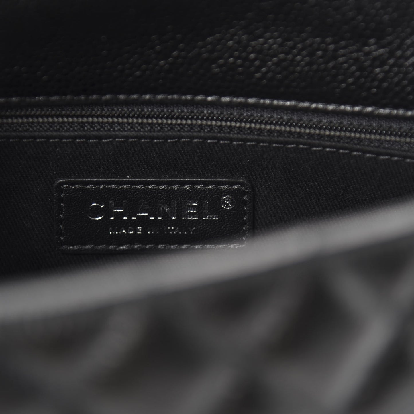Caviar Quilted Small Coco Handle Flap So Black
