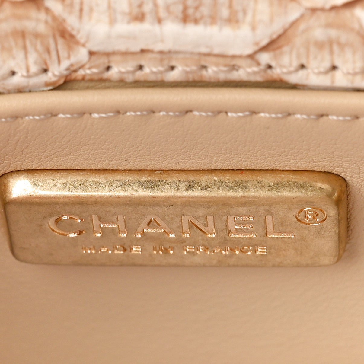 Chanel Snakeskin Extra Mini Rectangular Flap Beige 6 of 9