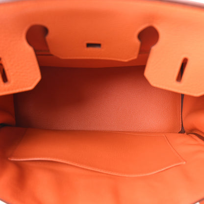 Hermes Taurillon Clemence Birkin 30 Orange 5 of 11