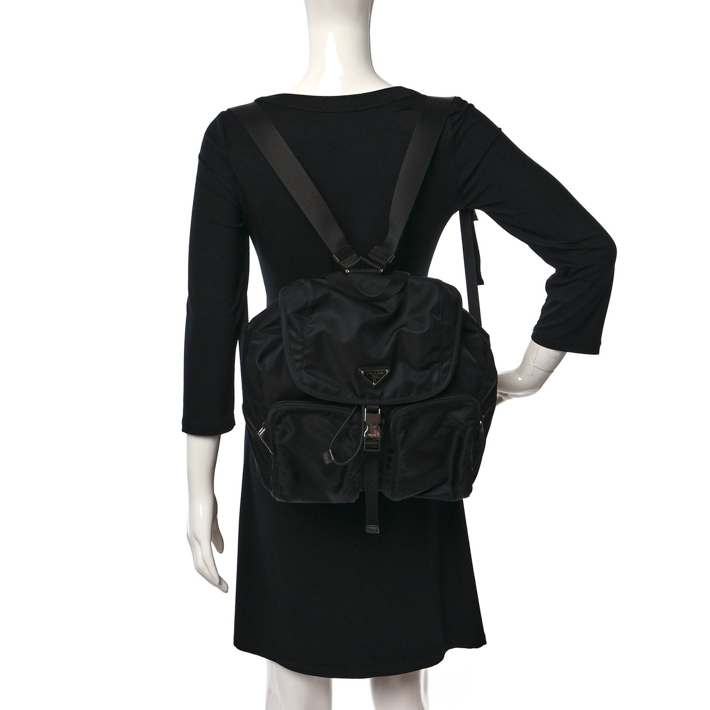 Tessuto Nylon Saffiano Vela Backpack Black