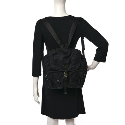 Prada Tessuto Nylon Saffiano Vela Backpack Black 2 of 9