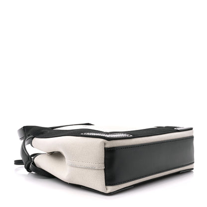 Balenciaga Cotton Canvas Calfskin Navy Cabas XS Natural Black 5 of 12