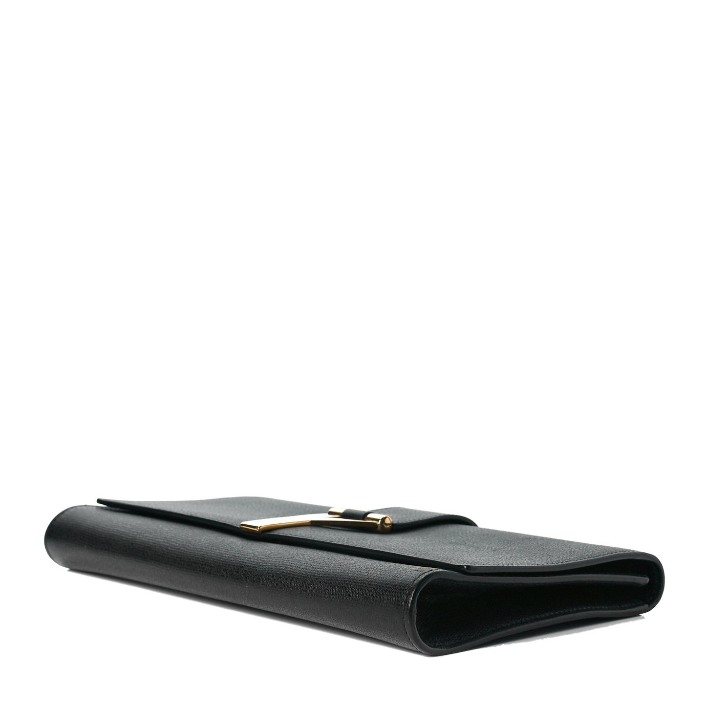 Textured Calfskin Classic Y Ligne Clutch Black