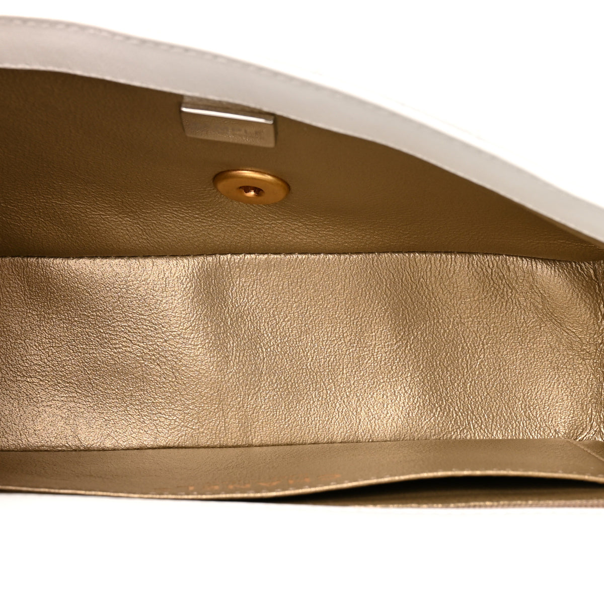 Lambskin Quilted Mini Rectangular Pearl Crush Flap White