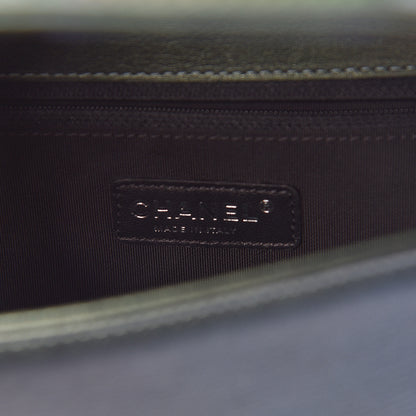 Chanel Iridescent Goatskin Quilted New Medium Boy Flap Green 8 of 10