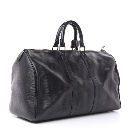Louis Vuitton Epi Keepall 50 Black 3 of 16