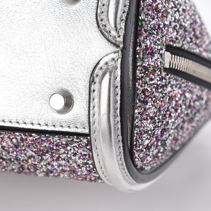 Alexander McQueen Metallic Calfskin Glitter Mini Heroine Shoulder Bag Grey Multicolor 10 of 15