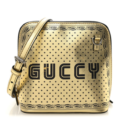 Gucci X SEGA Calfskin GUCCY Stars Mini Dome Shoulder Bag Gold 1 of 11