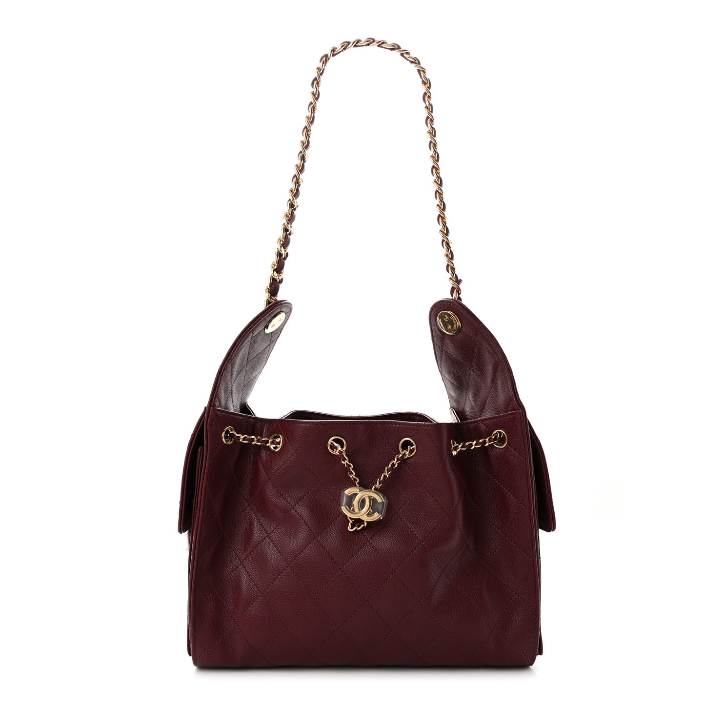 Caviar Quilted Small Chanel 25 Handbag Burgundy