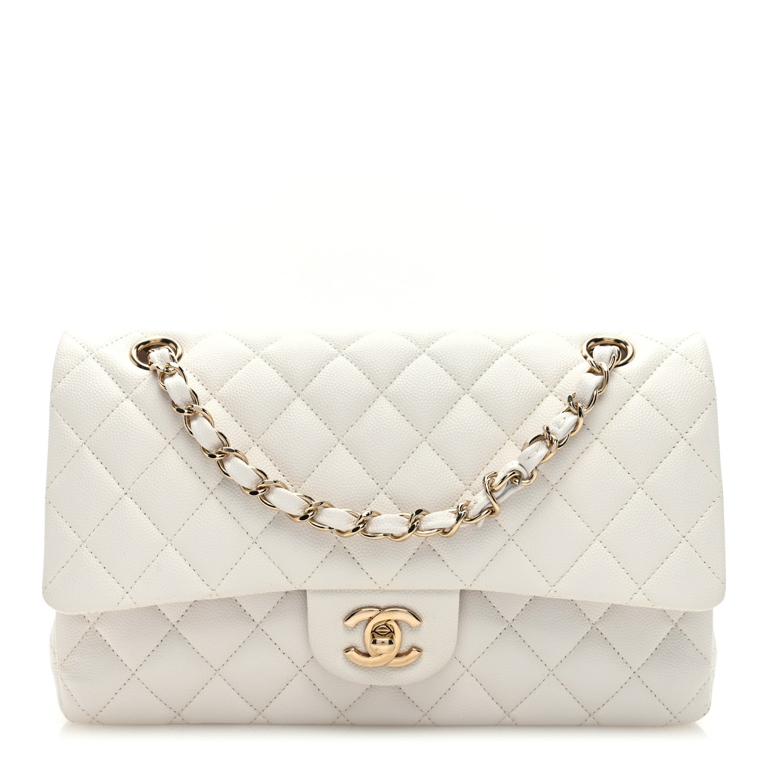 Chanel Caviar Quilted Medium Double Flap White 1 of 9