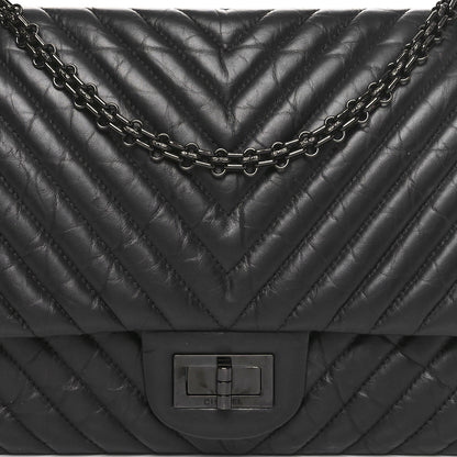 Chanel Aged Calfskin Chevron Quilted 2.55 Reissue 227 Flap So Black 8 of 10