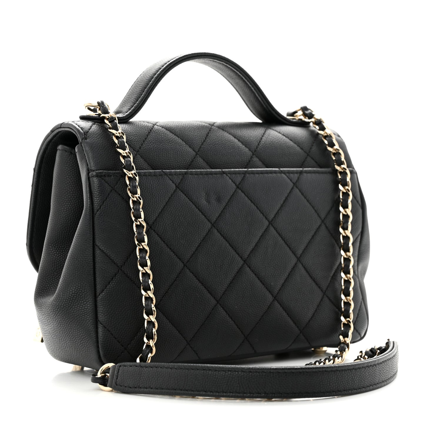 Caviar Quilted Small Business Affinity Flap Black