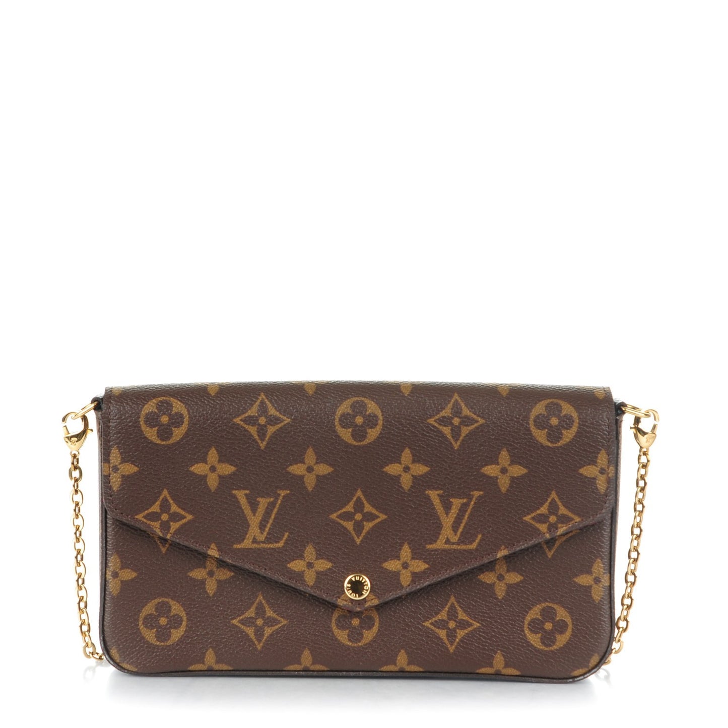 Monogram Pochette Felicie Chain Wallet Fuchsia