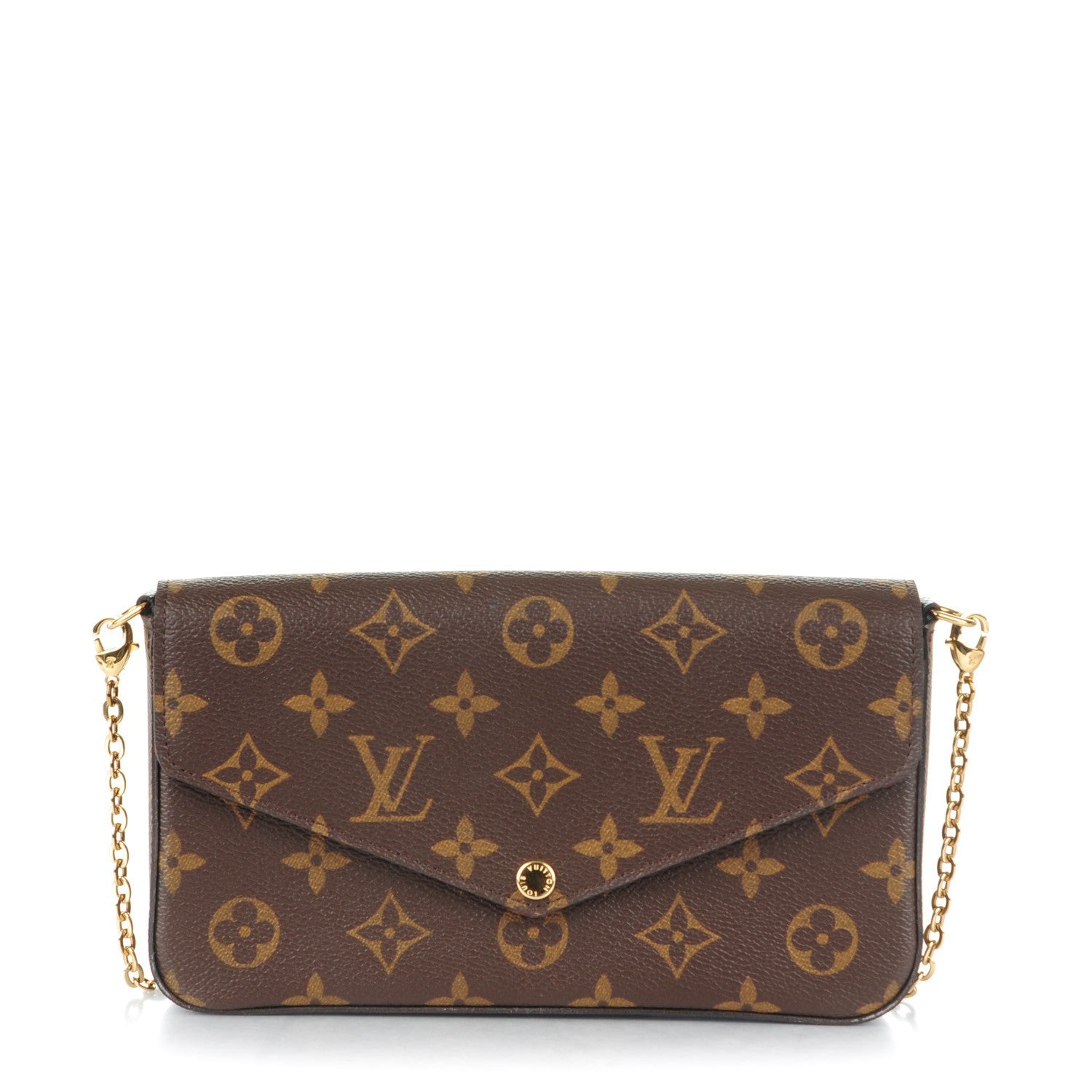 Louis Vuitton Monogram Pochette Felicie Chain Wallet Fuchsia 1 of 8